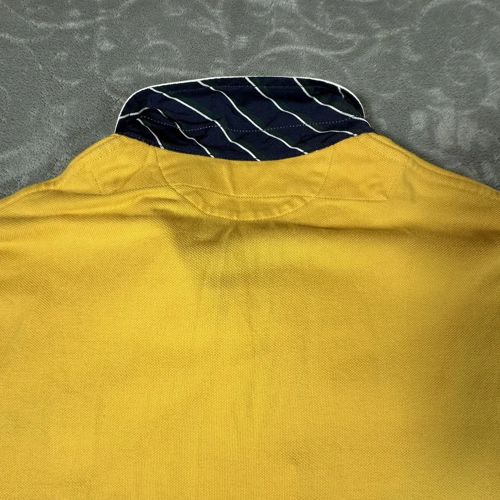 Polo Ralph Lauren Rugby Polo Shirt Men's XL Kicker Embroidered Yellow Retro Prep